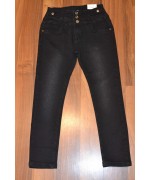 Черные джинсы для девочек с высокой посадкой подростковые GRACE,размер 134-164 см Фото 1